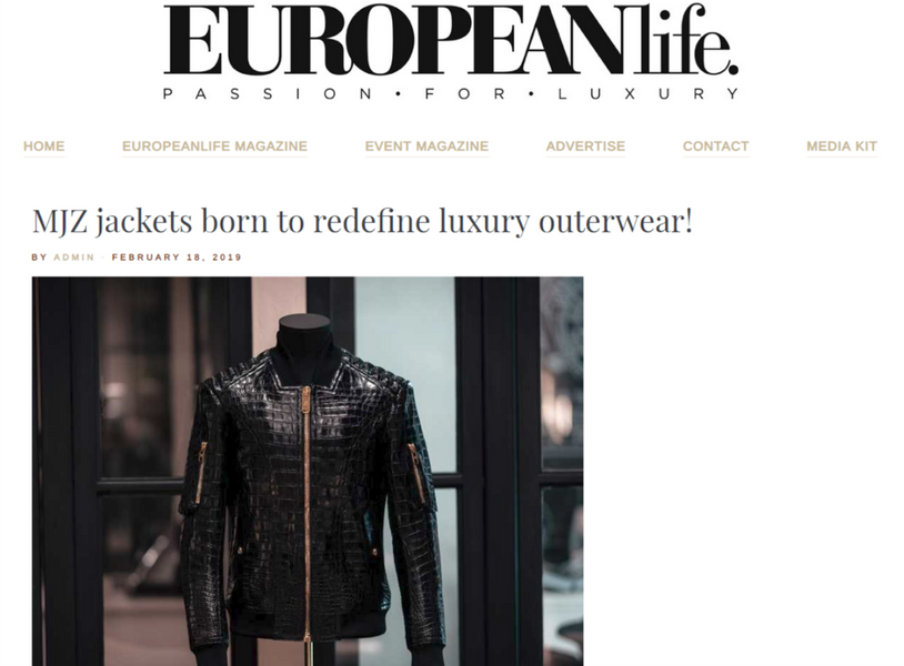 MJZ featured in EuropeanLife Magazine