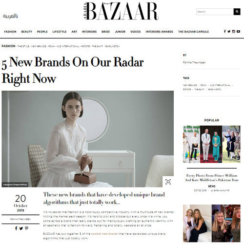 Harper’s Bazaar Arabia names MJZ as Top 5 New Brands on their Radar