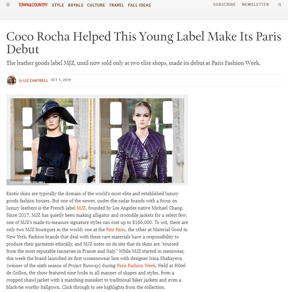 Town & Country: Coco Rocha helps MJZ make its Paris debut